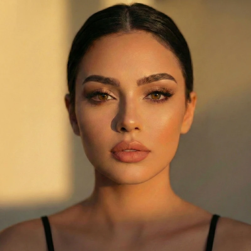 Beautiful lash extensions, brow shading, and lip blushing results